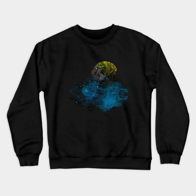Space Crow Crewneck Sweatshirt by siddick49